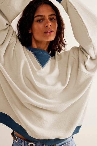 Contrast Dropped Shoulder Sweatshirt
