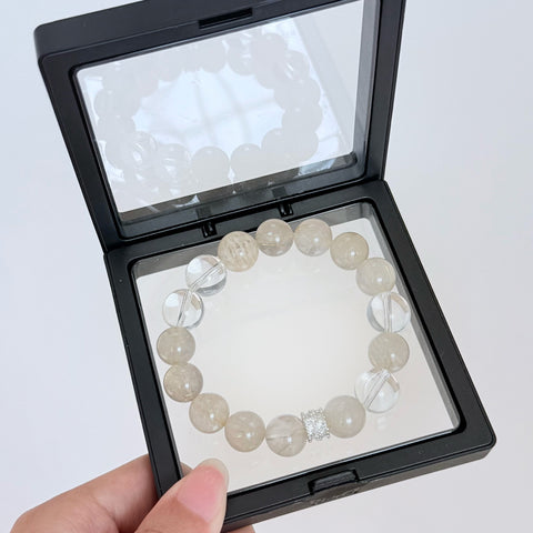 Golden Rutilated Quartz & Clear Quartz Bracelet