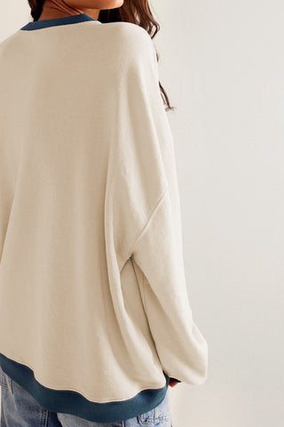 Contrast Dropped Shoulder Sweatshirt