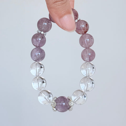 Lavender Amethyst and Clear Quartz Bracelet