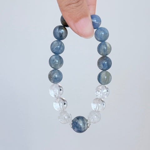 Blue Kyanite & Clear Quartz Bracelet