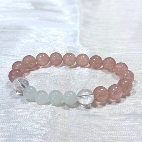 Strawberry Quartz & Aventurine Bracelet