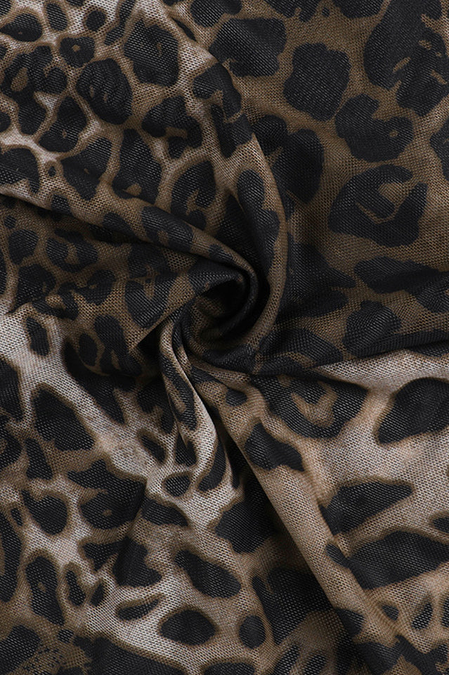 Animal Print Backless Slip Dress