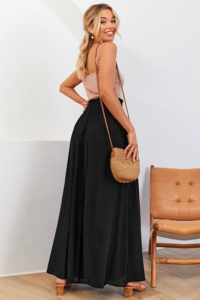 Basic High Waisted Flare Trousers