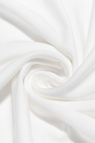 Halter Neck Pleated Hollow White Dress