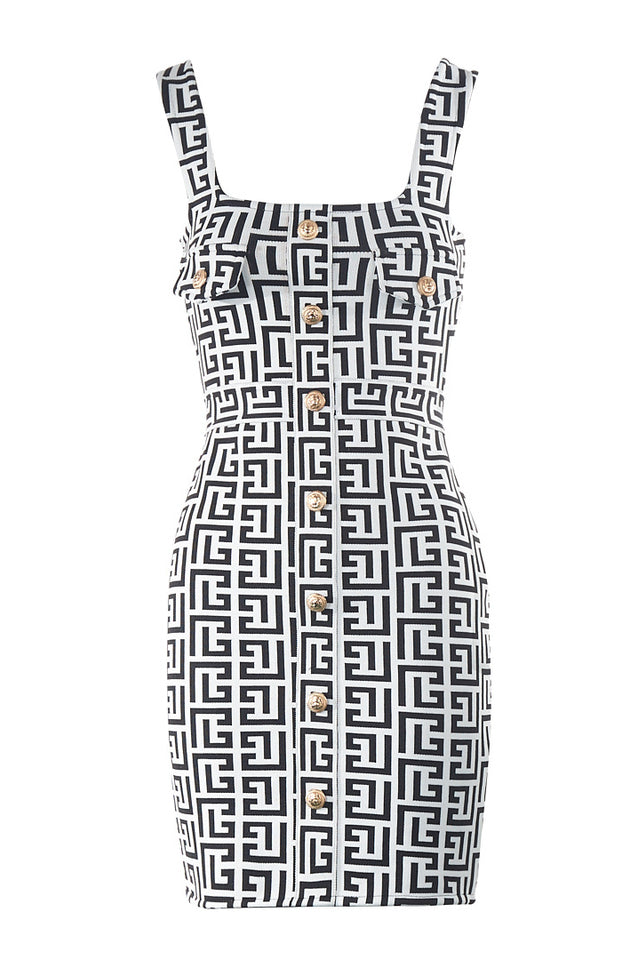 Jacquard Bandage Mini Dress
