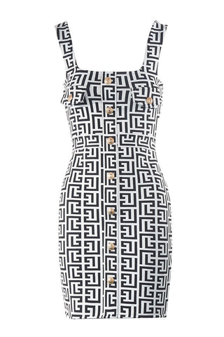Jacquard Bandage Mini Dress