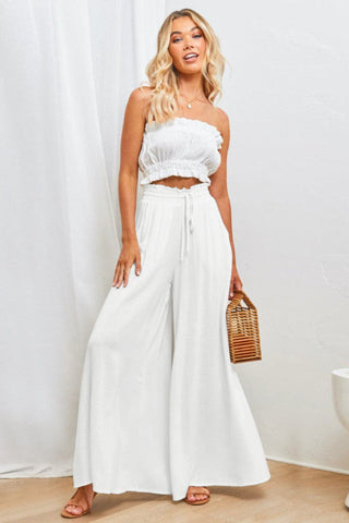 Basic High Waisted Flare Trousers