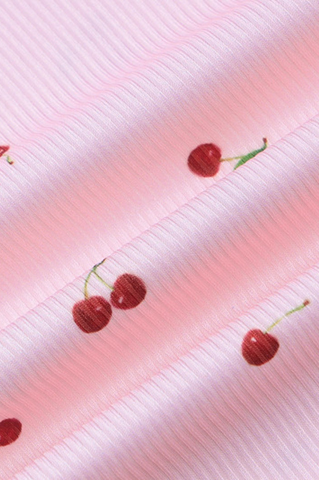 Cherry Print Spaghetti Strap Mermaid Dress