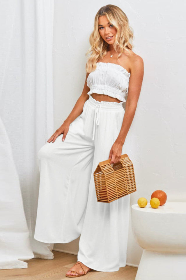 Basic High Waisted Flare Trousers