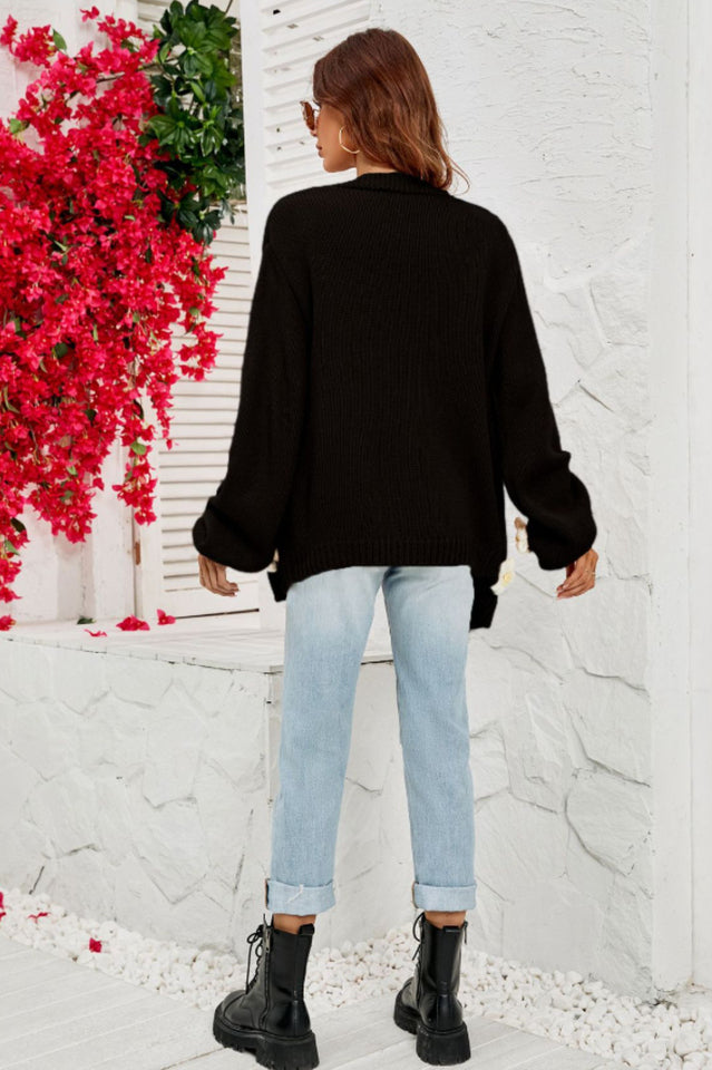 Fall In Daisy Oversized Knit Cardigan