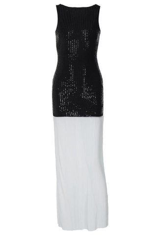 Gabrielle Patchwork Backless Maxi Dress