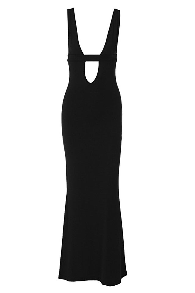 Plunging Neck Cut Out Maxi Dress