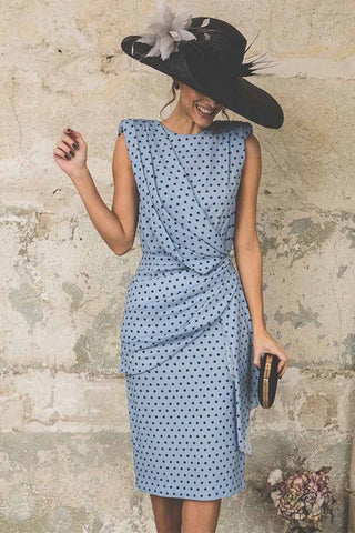 Polka Dot Pack Hip Sleeveless Midi Dress(4 Colors)