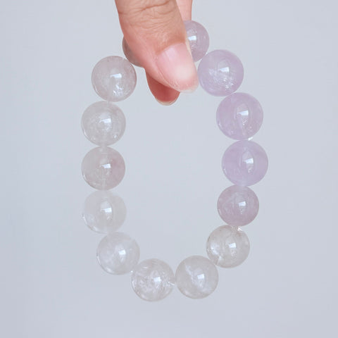 Lavender Amethyst & Clear Quartz Crystal Bracelet