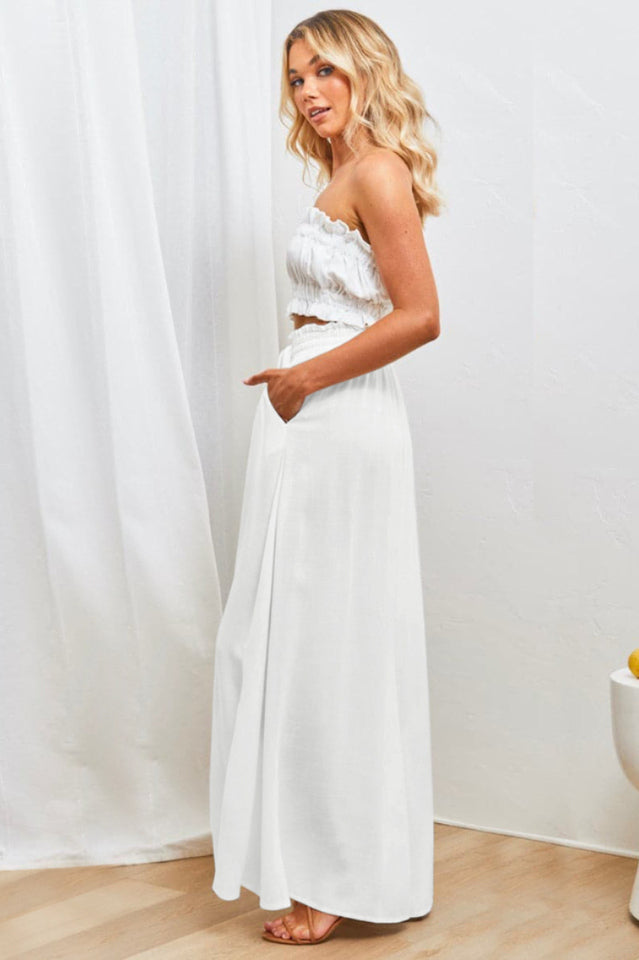 Basic High Waisted Flare Trousers