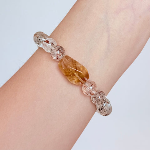 Rutilated Quartz & Citrine Prosperity Bracelet