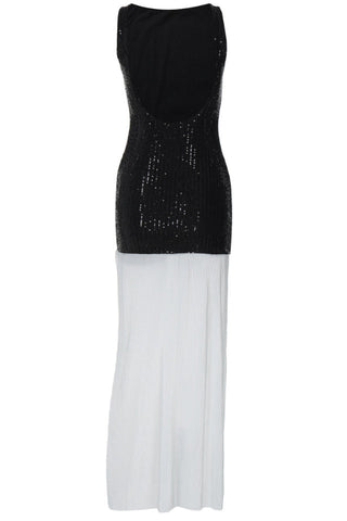Gabrielle Patchwork Backless Maxi Dress