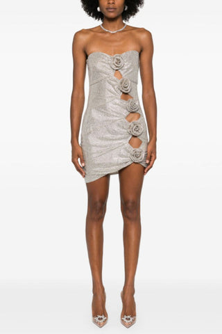 Strapless Floral Studded Dress