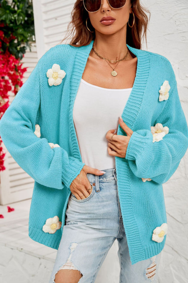 Fall In Daisy Oversized Knit Cardigan