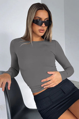 Round Neck Long-Sleeve Top