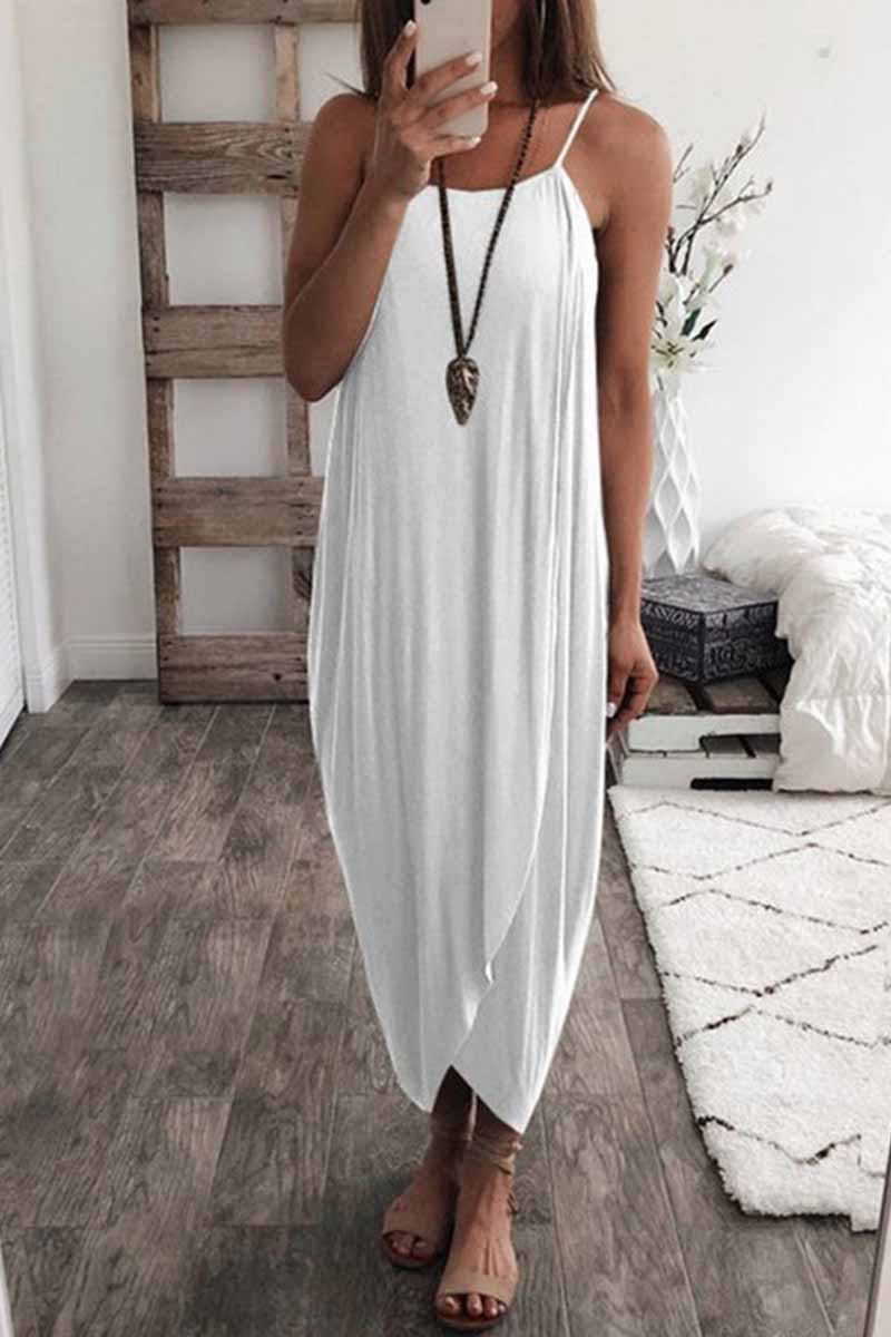 Solid Color Knitted Loose And Irregular Midi Dress(3 Colors)