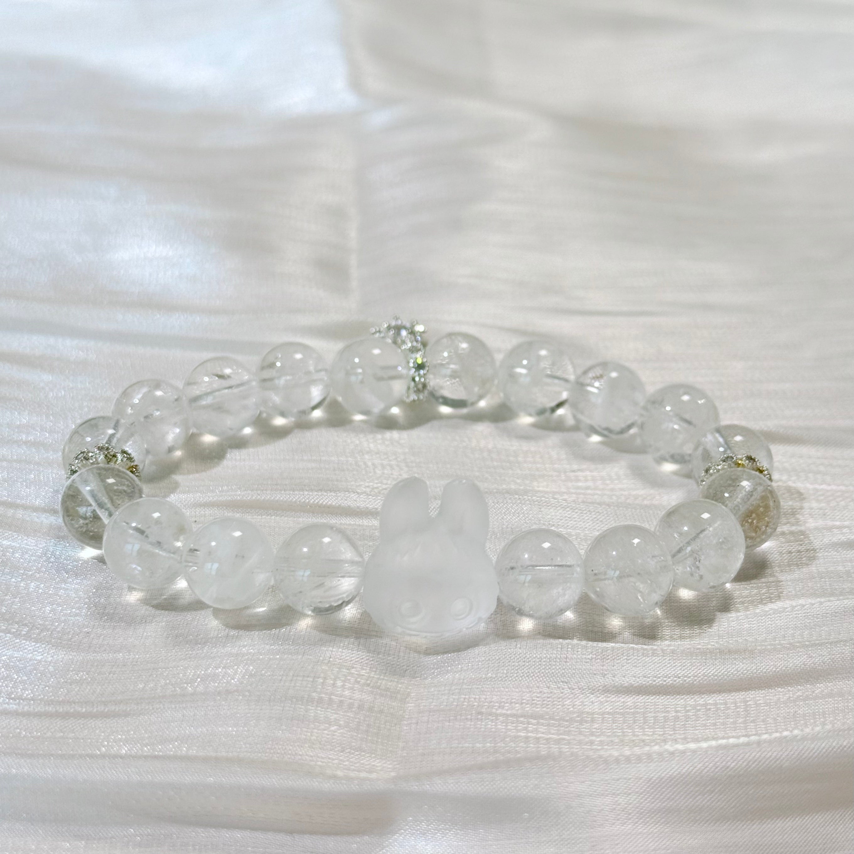 Clear Quartz Crystal Bracelet with Sparkling Star Charm