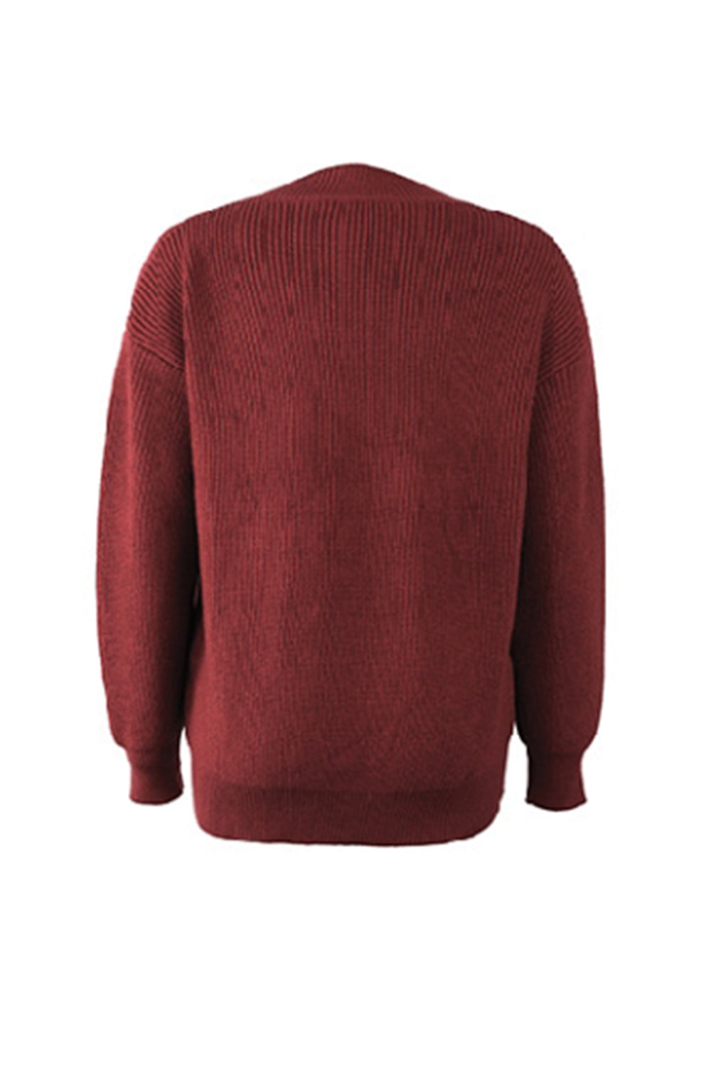 V-Neck Solid Color Sweater