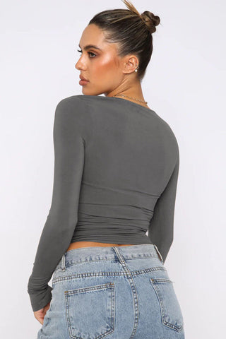 Round Neck Long-Sleeve Top