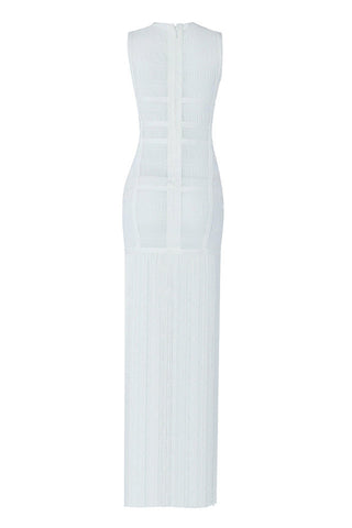 See Through Mesh Tassel Maxi Dress