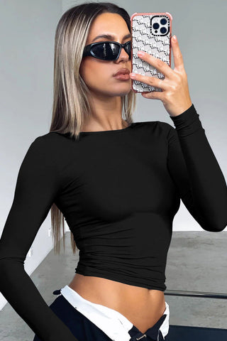 Round Neck Long-Sleeve Top