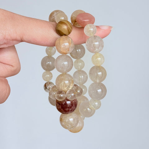 Rutilated Quartz, Citrine & Sunstone Bracelet