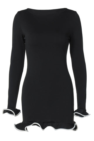 Tight Skirt With Ruffles Mini Dress