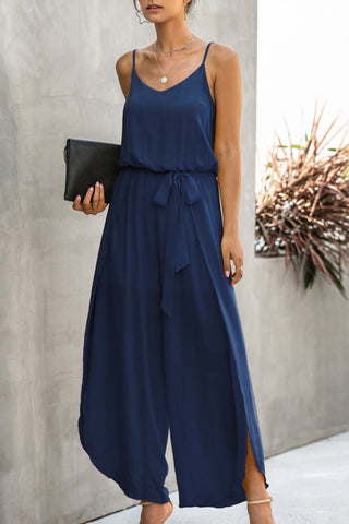 Wide Leg Side Split Jumpsuit