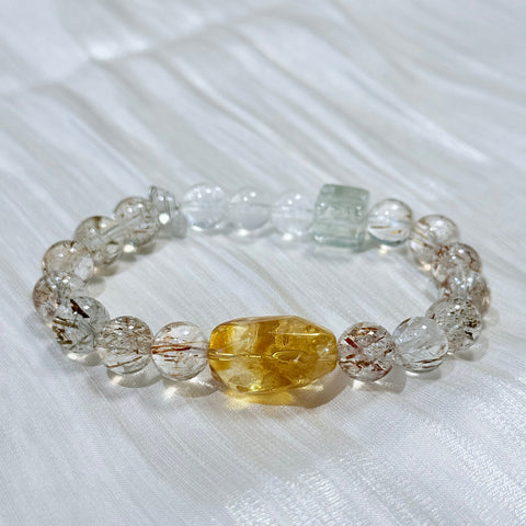 Rutilated Quartz & Citrine Prosperity Bracelet