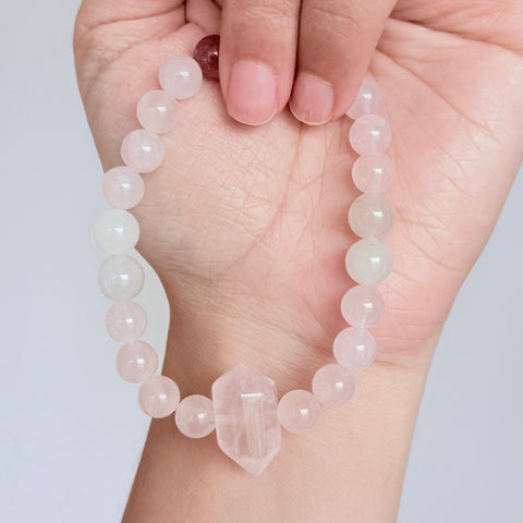 Rose Quartz & Strawberry Quartz Bracelet