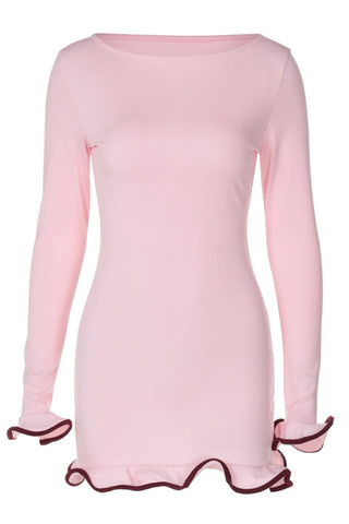 Tight Skirt With Ruffles Mini Dress