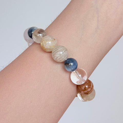 Golden Rutilated Quartz & Sunstone Bracelet