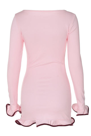 Tight Skirt With Ruffles Mini Dress