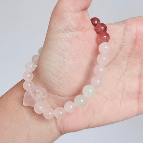 Rose Quartz & Strawberry Quartz Bracelet