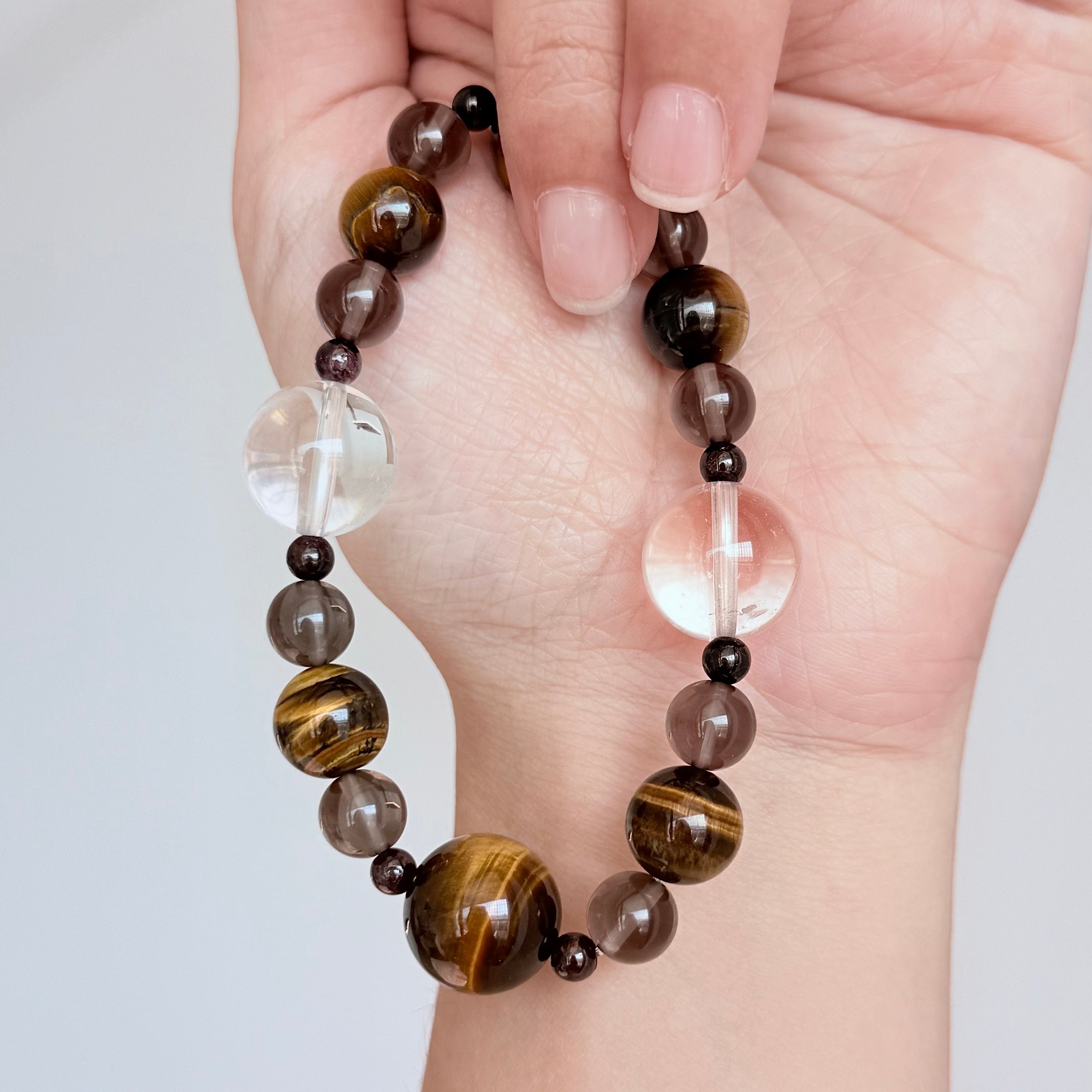 Tiger's Eye & Smoky Quartz Protection Bracelet