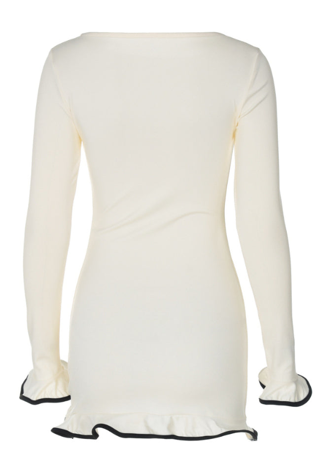 Tight Skirt With Ruffles Mini Dress