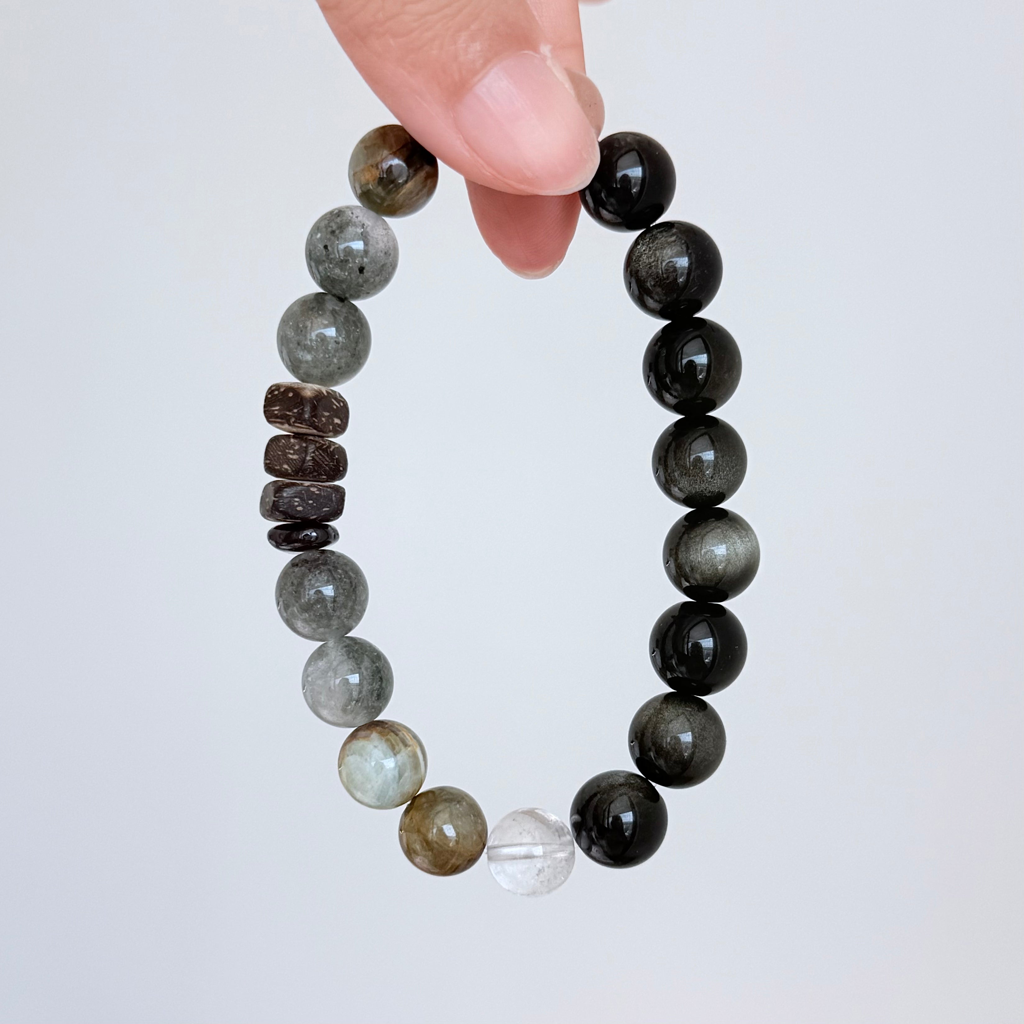 Labradorite & Obsidian Protection Bracelet