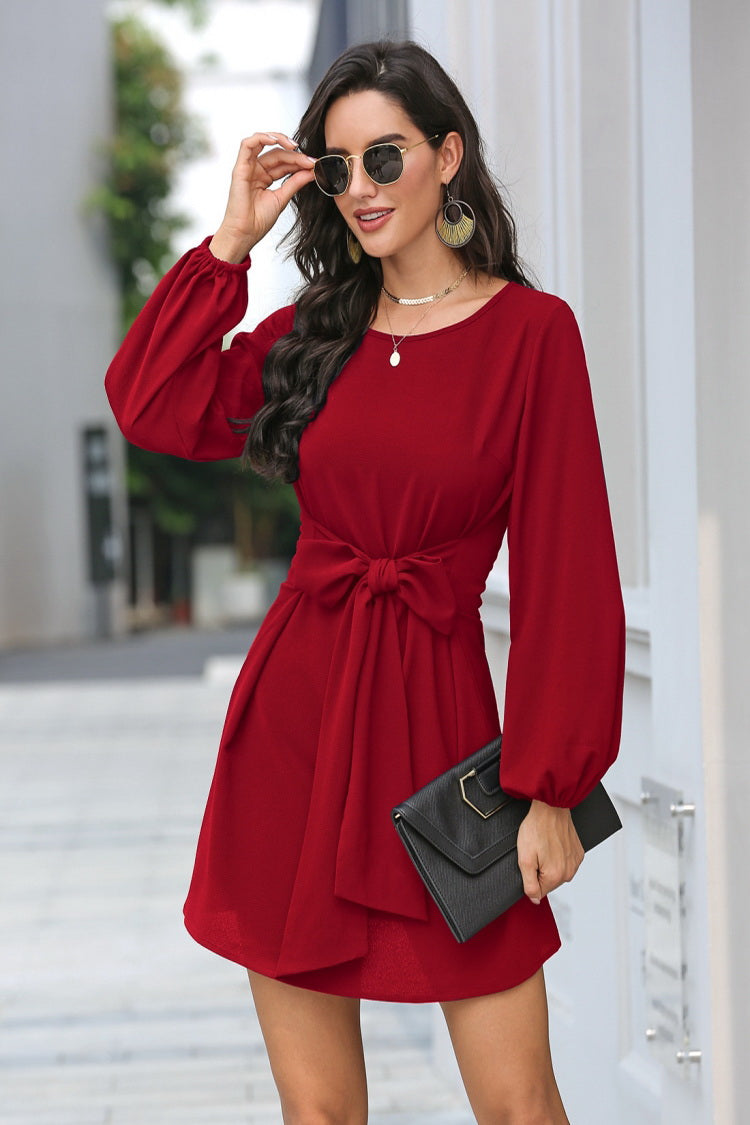 Waist Long Sleeve Dress