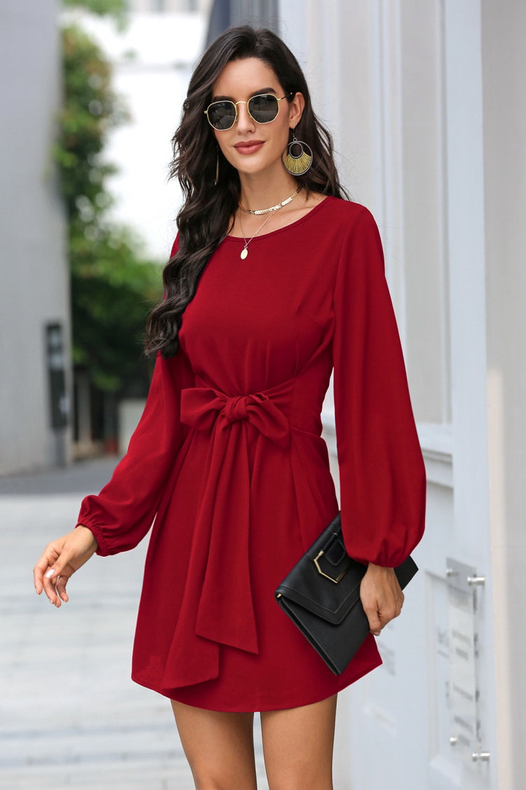 Waist Long Sleeve Dress