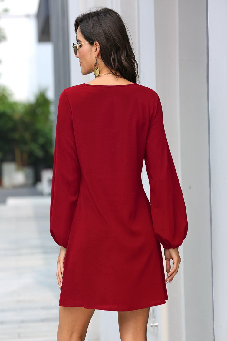 Waist Long Sleeve Dress