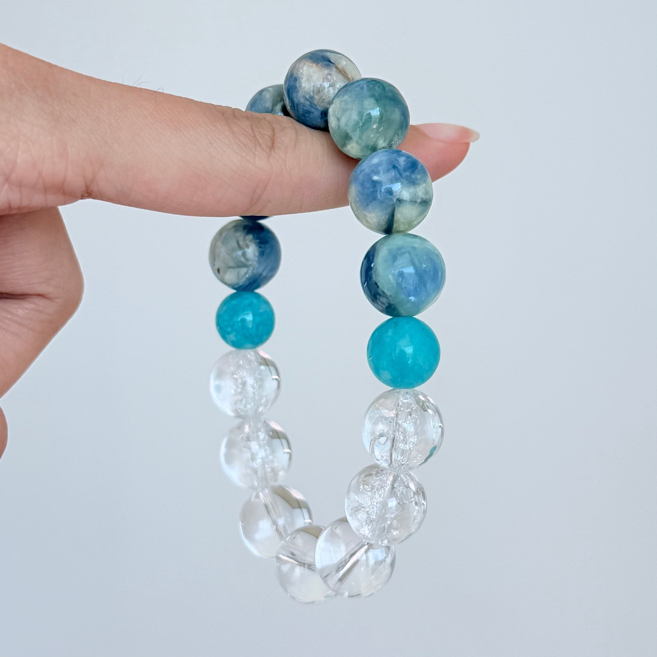 Kyanite & Clear Quartz Crystal Bracelet