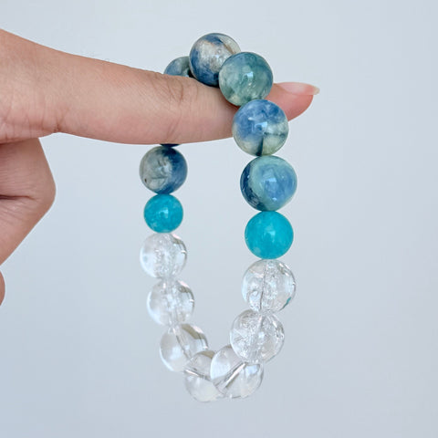 Kyanite & Clear Quartz Crystal Bracelet