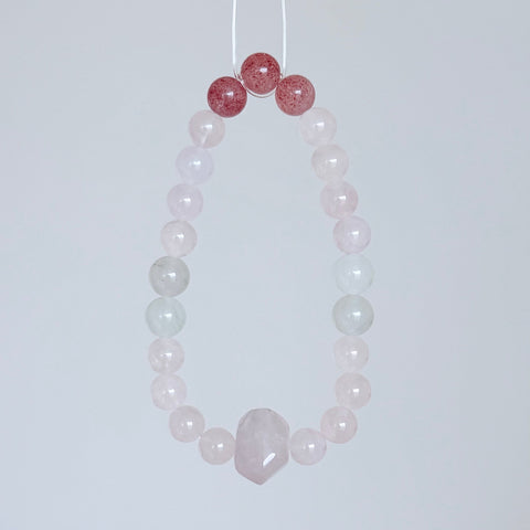 Rose Quartz & Strawberry Quartz Bracelet