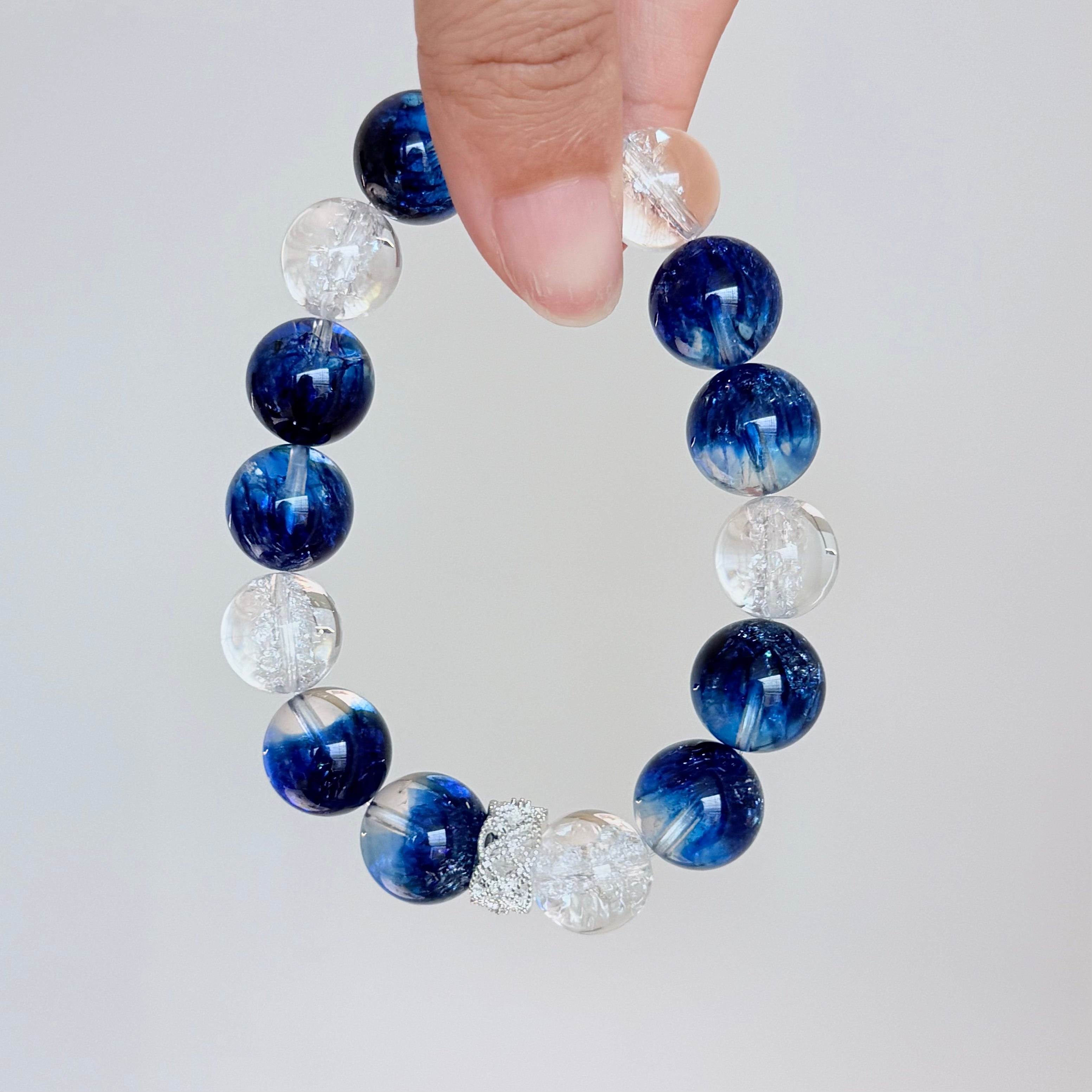 Kyanite & Clear Quartz Crystal Bracelet